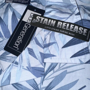BLUE GENERATION STAIN RELEASE TROPICAL PALM SHIRT SIZE LARGE (L) NEW TAGS